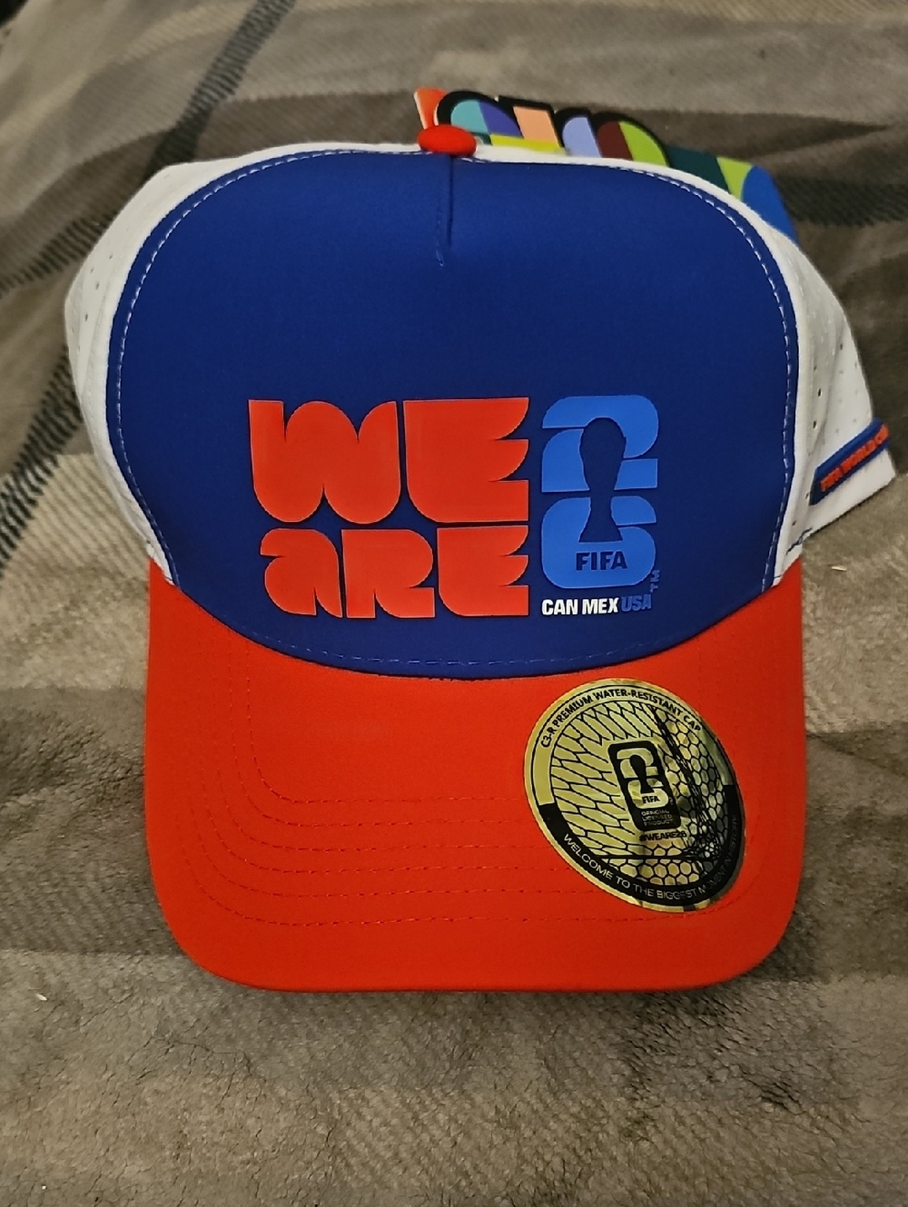 Red Brim Baseball Cap with Light Gray Interior